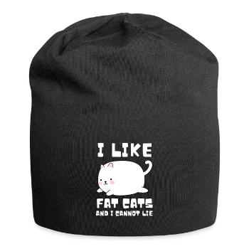 Obésité du gros chat - Bonnet en jersey - noir - Devant