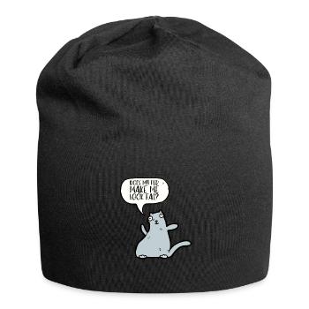 Obésité du gros chat - Bonnet en jersey - noir - Devant