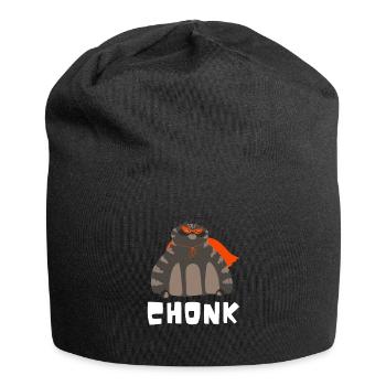 Obésité du gros chat - Bonnet en jersey - noir - Devant