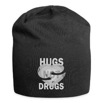 Umarmungen Statt Drogen - Jersey-Beanie - Schwarz - Vorne