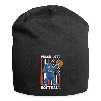 Mädchen Frieden Liebe Softball - Jersey-Beanie - Schwarz - Vorne