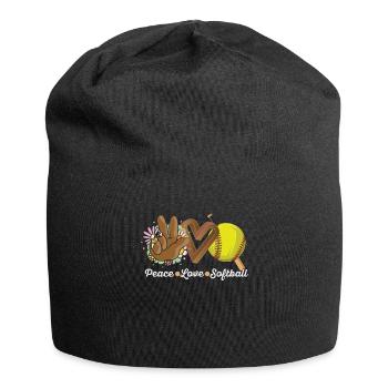 Mädchen Frieden Liebe Softball - Jersey-Beanie - Schwarz - Vorne