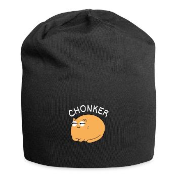 Chonk Cat Obésité - Bonnet en jersey - noir - Devant