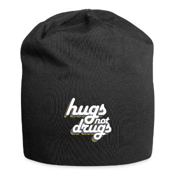 Umarmungen Statt Drogen - Jersey-Beanie - Schwarz - Vorne