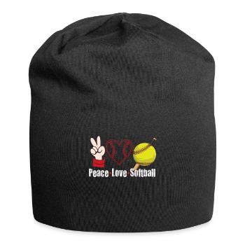 Mädchen Frieden Liebe Softball - Jersey-Beanie - Schwarz - Vorne
