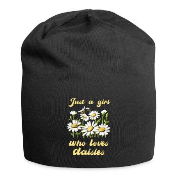 Just A Girl Who Loves Daisies - Jersey Beanie - black - Front