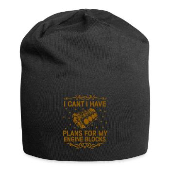 Ich kann keine Pläne für meine Motorblöcke haben - Jersey-Beanie - Schwarz - Vorne