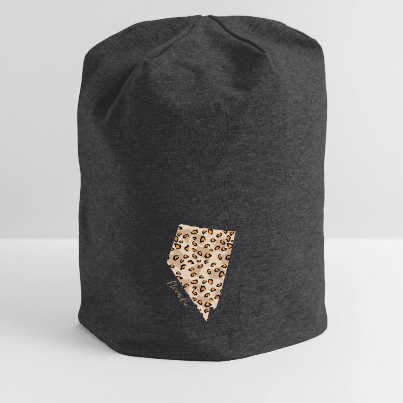 Nevada Leopard Pattern Map Leo Jersey Beanie
