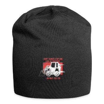 Ich bleibe nicht immer stehen und schaue mir Traktoren an - Jersey-Beanie - Schwarz - Vorne