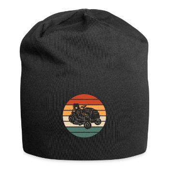 Retro tractor mower design - Jersey Beanie - black - Front