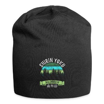 Shinrin yoku - Waldbaden - Waldmeditation - Jersey-Beanie - Schwarz - Vorne