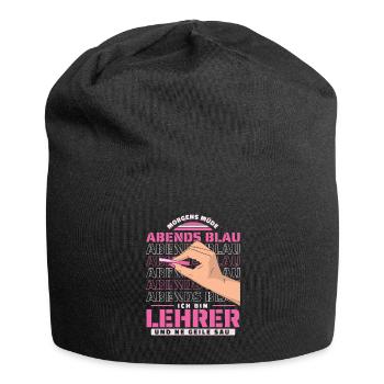 Lehrer Pädagoge Morgens Mde Abends Blau - Jersey-Beanie - Schwarz - Vorne