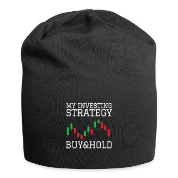 Investment Strategy Buy And Hold - Jersey-Beanie - Schwarz - Vorne