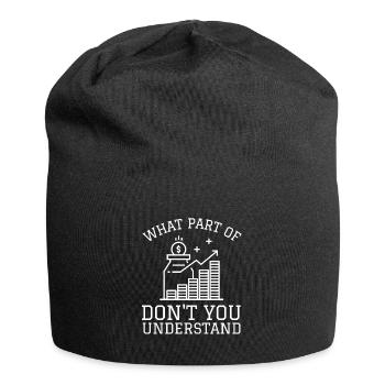 Investment Strategy Buy And Hold - Jersey-Beanie - Schwarz - Vorne