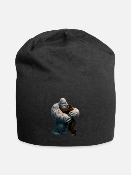 Yeti umarmt Bigfoot - Jersey-Beanie - Schwarz