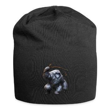 Yéti avec arc et flèches - Bonnet en jersey - noir - Devant