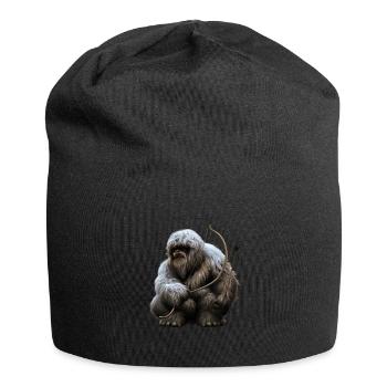 Yéti avec arc et flèches - Bonnet en jersey - noir - Devant