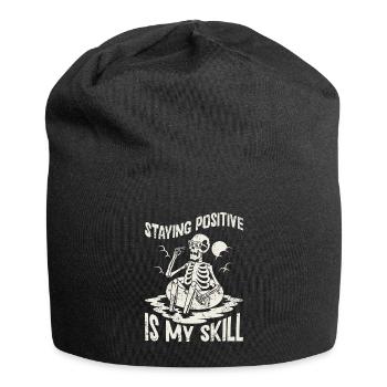 Positiv zu bleiben ist meine Kunst - Jersey-Beanie - Schwarz - Vorne