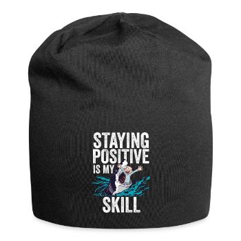 Positiv zu bleiben ist meine Kunst - Jersey-Beanie - Schwarz - Vorne
