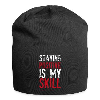 Positiv zu bleiben ist meine Kunst - Jersey-Beanie - Schwarz - Vorne