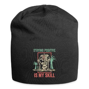 Positiv zu bleiben ist meine Kunst - Jersey-Beanie - Schwarz - Vorne