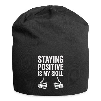 Positiv zu bleiben ist meine Kunst - Jersey-Beanie - Schwarz - Vorne