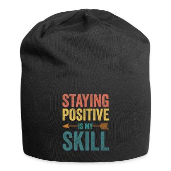 Positiv zu bleiben ist meine Kunst - Jersey-Beanie - Schwarz - Vorne