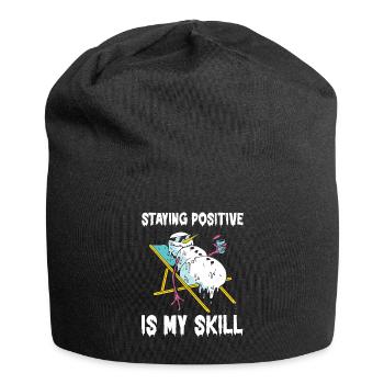 Positiv zu bleiben ist meine Kunst - Jersey-Beanie - Schwarz - Vorne
