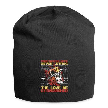 Firefighter, wife, firefighter - Jersey Beanie - black - Front