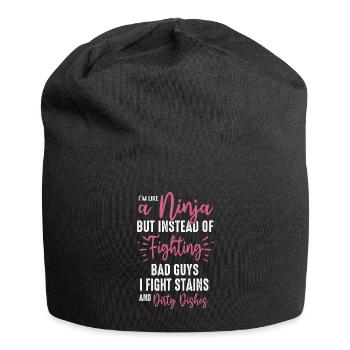 Comme une femme au foyer ninja - Bonnet en jersey - noir - Devant