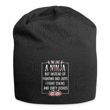 Comme une femme au foyer ninja - Bonnet en jersey - noir - Devant