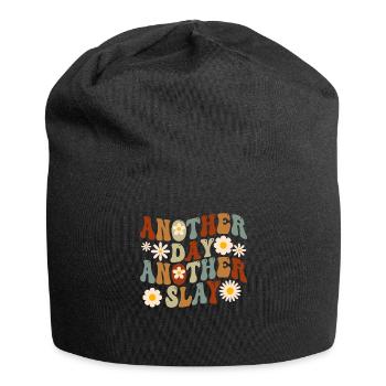 Ein anderer Tag, ein weiterer Slay, motivierend - Jersey-Beanie - Schwarz - Vorne