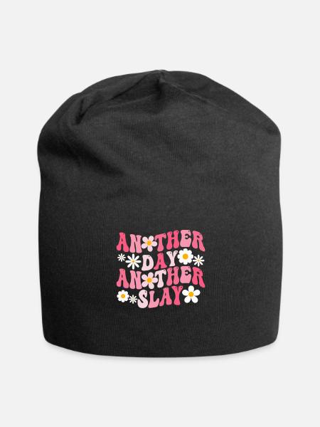 Ein anderer Tag, ein weiterer Slay, motivierend - Jersey-Beanie - Schwarz