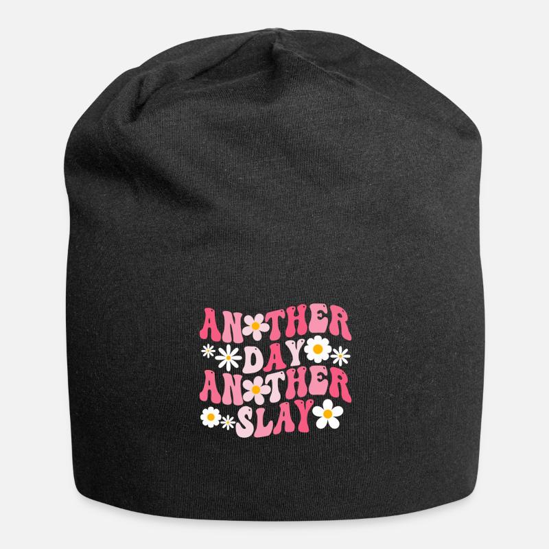 Ein anderer Tag, ein weiterer Slay, motivierend - Jersey-Beanie - Schwarz
