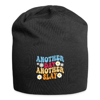 Ein anderer Tag, ein weiterer Slay, motivierend - Jersey-Beanie - Schwarz - Vorne