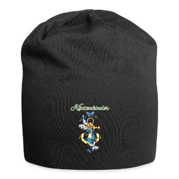 Küstenkinder-Anker mit Schmetterlingen - Jersey-Beanie - Schwarz - Vorne
