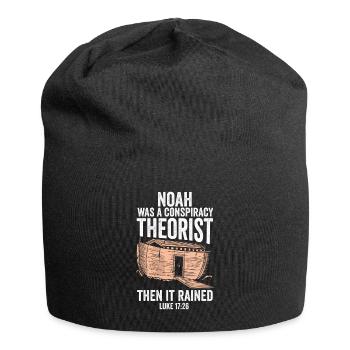 Noah war ein Verschwörungstheoretiker und es regnete - Jersey-Beanie - Schwarz - Vorne