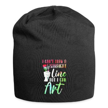 Je ne peux pas tracer une ligne droite mais je peux Art - Bonnet en jersey - noir - Devant