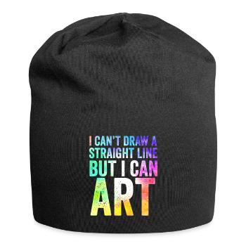 Ich kann keine gerade Linie zeichnen, aber ich kann Kunst - Jersey-Beanie - Schwarz - Vorne