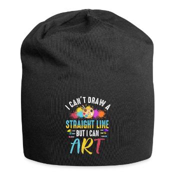 Je ne peux pas tracer une ligne droite mais je peux Art - Bonnet en jersey - noir - Devant