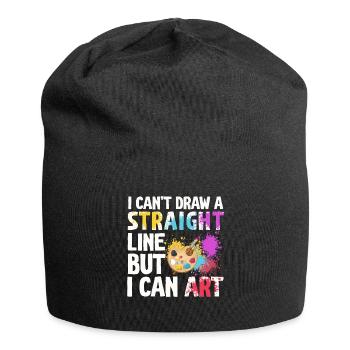 Ich kann keine gerade Linie zeichnen, aber ich kann Kunst - Jersey-Beanie - Schwarz - Vorne