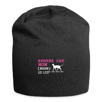 Sphynx Mom Cat Hairless Cat Owner - Jersey Beanie - black - Front