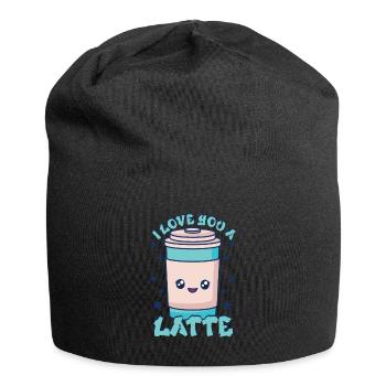 I Love You A Latte Couples Romance - Bonnet en jersey - noir - Devant