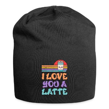 I Love You A Latte Couples Romance - Bonnet en jersey - noir - Devant