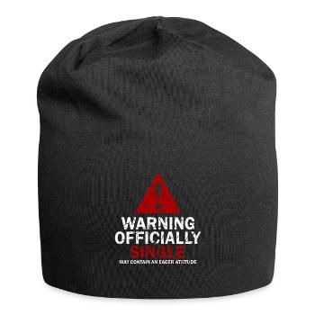 Warning Officially Single Eager Attitude - Jersey Beanie - black - Front