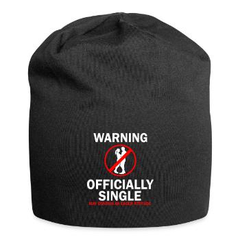 Warning Officially Single Eager Attitude - Jersey Beanie - black - Front
