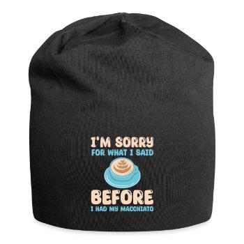 Italian Coffee Macchiato Design - Jersey Beanie - black - Front
