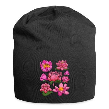 Jardin botanique Fleurs Lotus Cadeau Botanique - Bonnet en jersey - noir - Devant