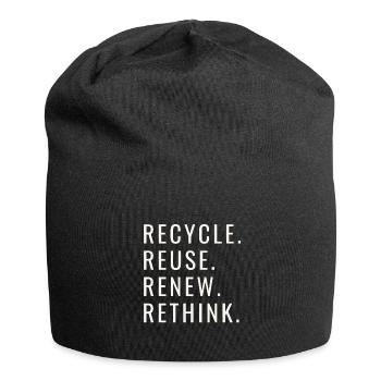 Recycle Réutiliser Renew Rethink Wind Turbine - Wind - Bonnet en jersey - noir - Devant