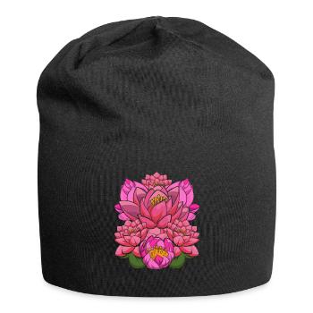 Botanist Lotus Blossoms Gardener Gift Botany - Jersey Beanie - black - Front